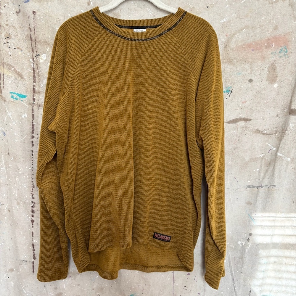 Melanzana Microgrid Crewneck Pullover Shirt